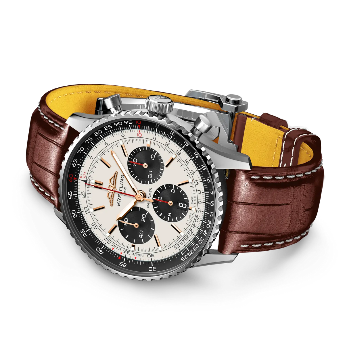 Navitimer B01 Chronograph 43 Stainless steel 43 mm AB01381E1G1P1 third view
