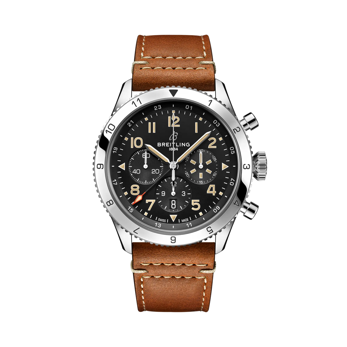 Super AVI B04 Chronograph GMT 46 P-51 Mustang Stainless steel 46 mm AB04453A1B1X1 main view