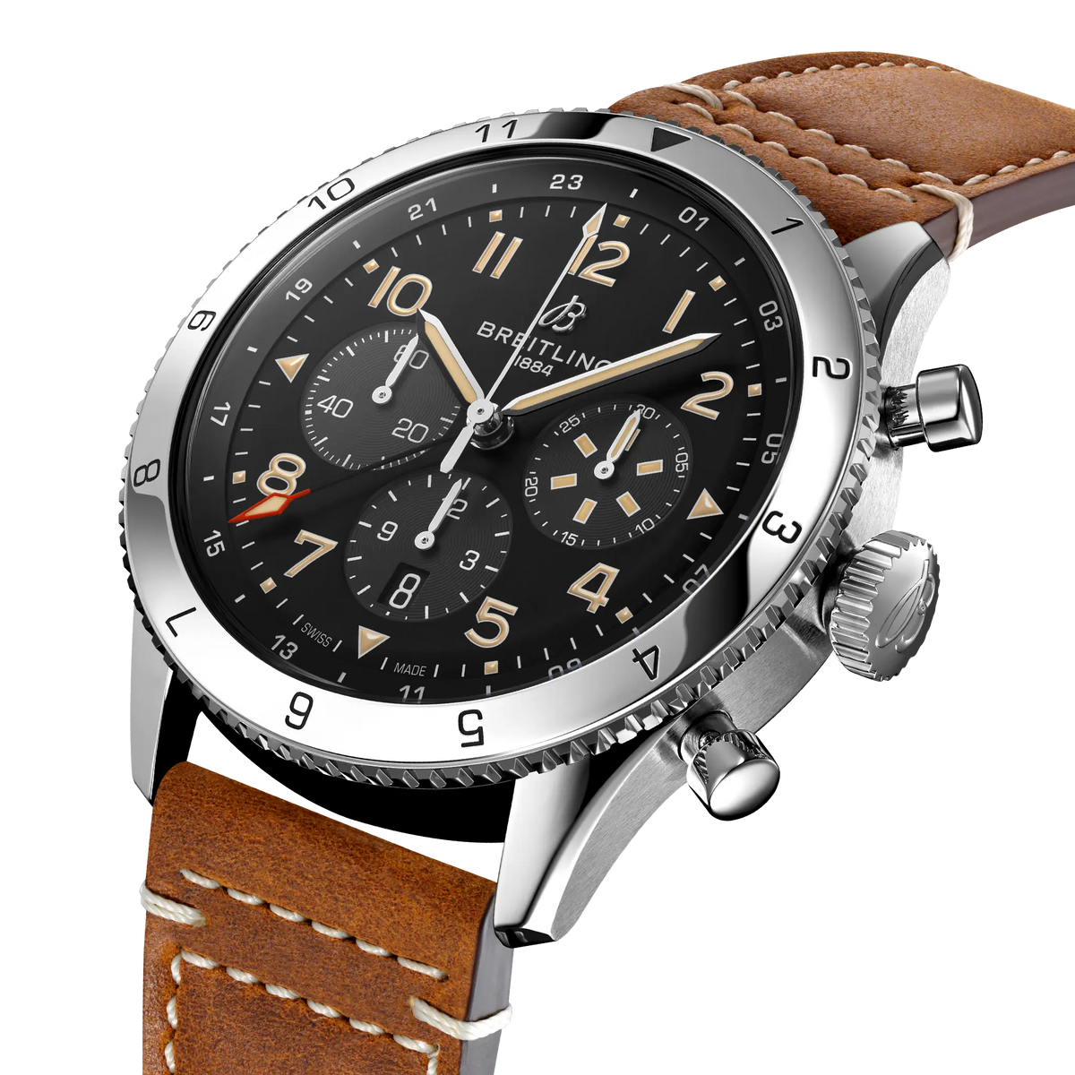 Super AVI B04 Chronograph GMT 46 P-51 Mustang Stainless steel 46 mm AB04453A1B1X1 second view