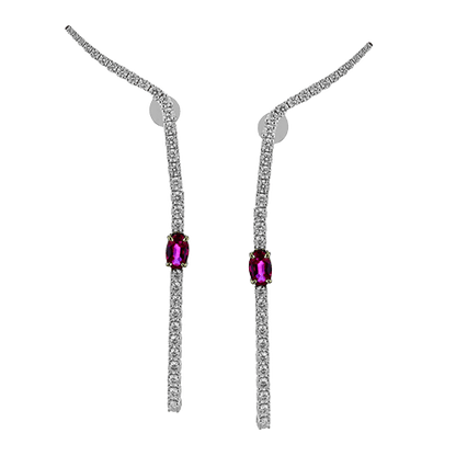 Color Earring in 18k Gold with Diamonds - Simon G. Jewelry