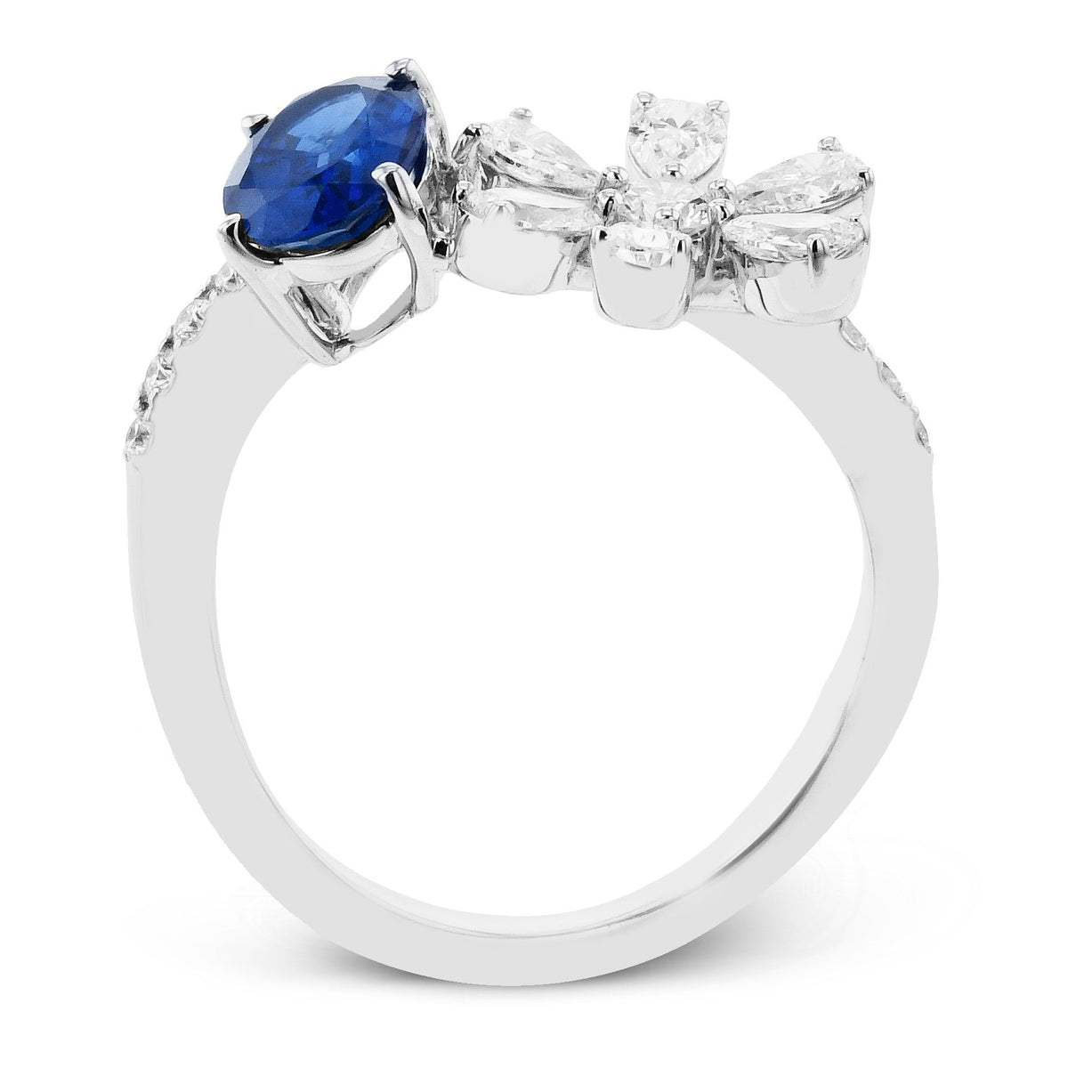 Color Ring in 18k Gold with Diamonds - Simon G. Jewelry