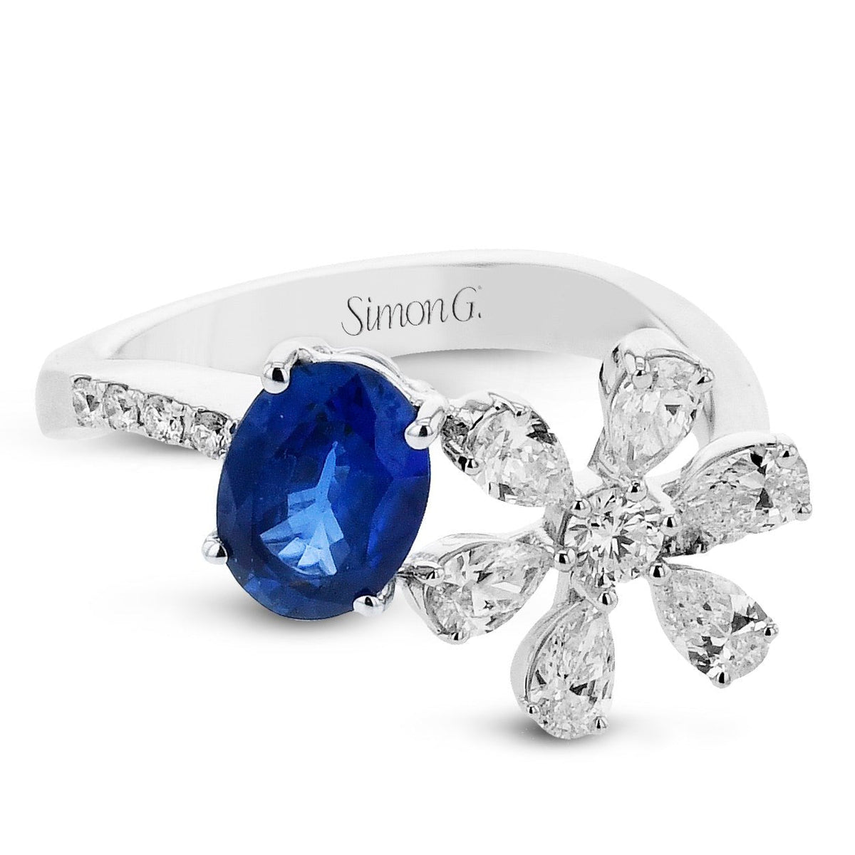 Color Ring in 18k Gold with Diamonds - Simon G. Jewelry