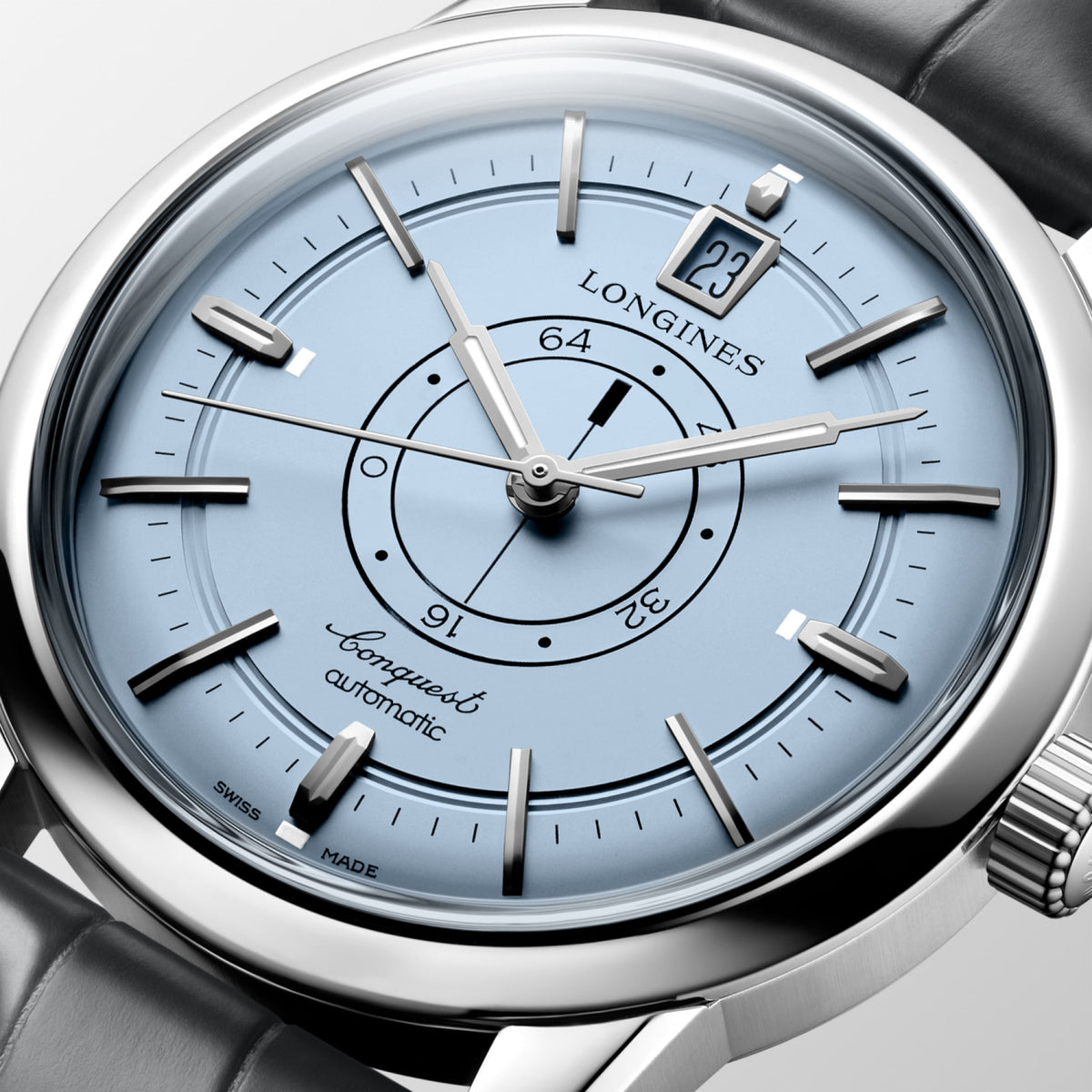 Conquest Heritage Central Power Reserve 38.00 mm Light Blue opaline Stainless steel L16484922 L1.648.4.92.2 detailed view