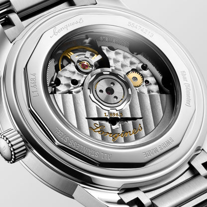 Conquest Heritage Central Power Reserve 38.00 mm Light Blue opaline Stainless steel L16484926 L1.648.4.92.6 back view
