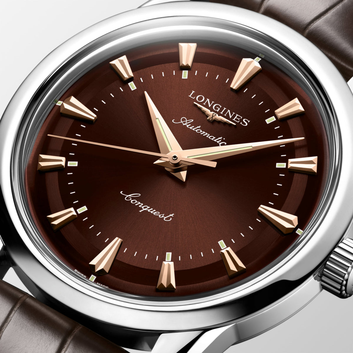 Conquest Heritage 38.00 mm Brown Stainless steel L16494622 L1.649.4.62.2 detailed view
