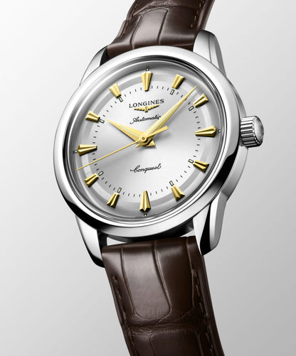 Conquest Heritage 38.00 mm Opaline Ivory Stainless steel L16494720 L1.649.4.72.0 front and side view