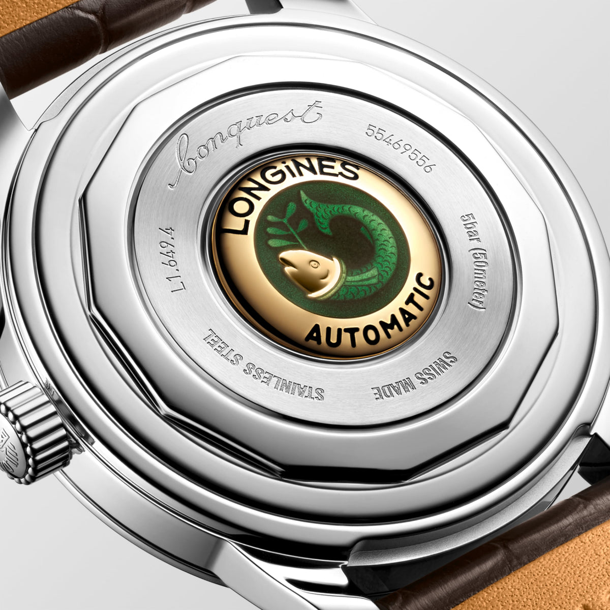 Conquest Heritage 38.00 mm Opaline Ivory Stainless steel L16494720 L1.649.4.72.0 back view