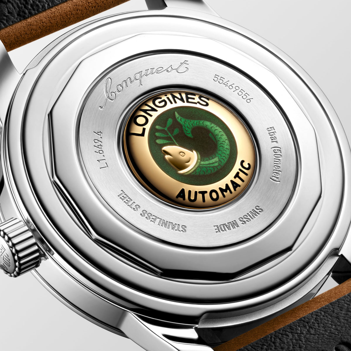 Conquest Heritage 38.00 mm Opaline Ivory Stainless steel L16494722 L1.649.4.72.2 front and side view