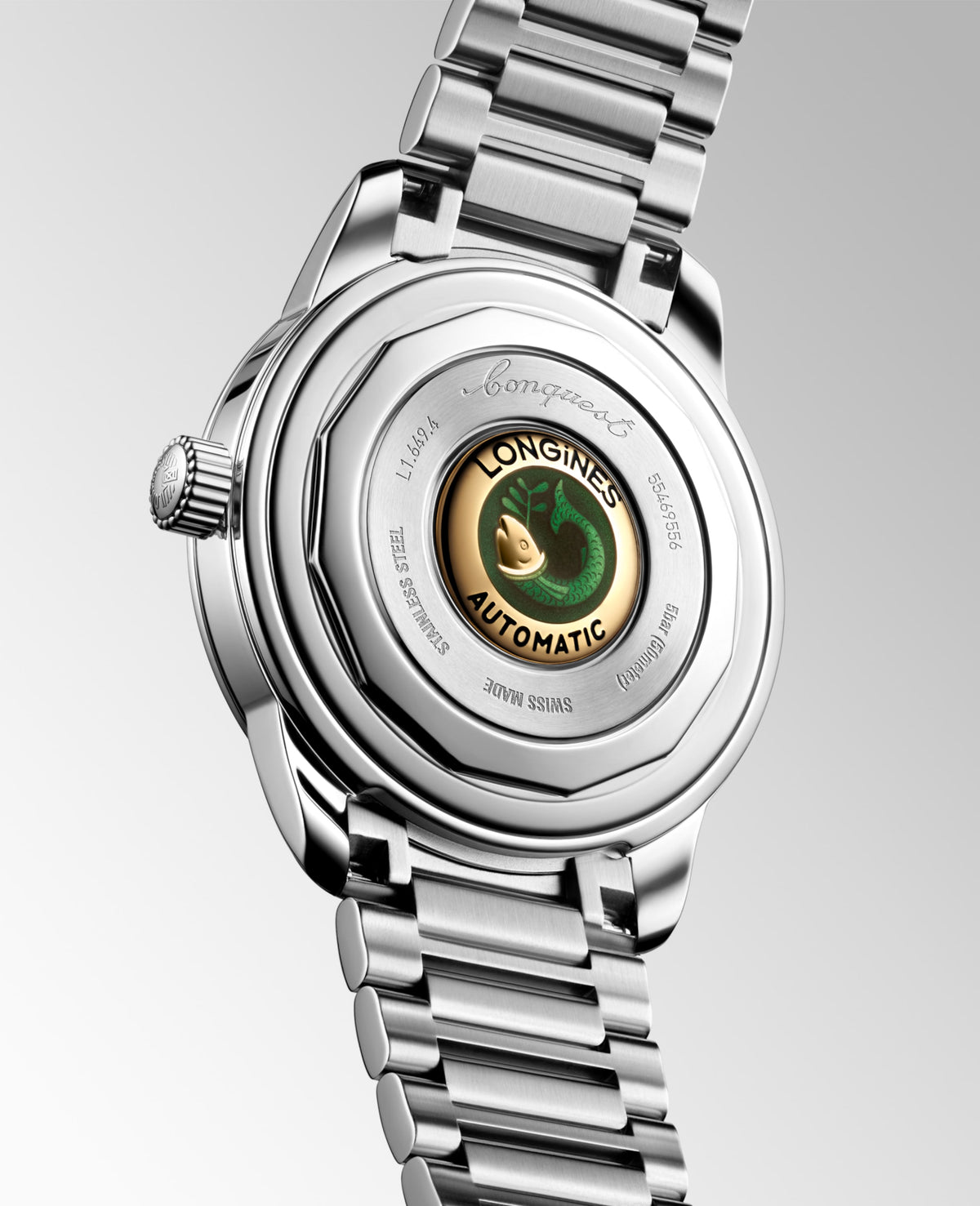 Conquest Heritage 38.00 mm Opaline Ivory Stainless steel L16494726 L1.649.4.72.6 front and side view
