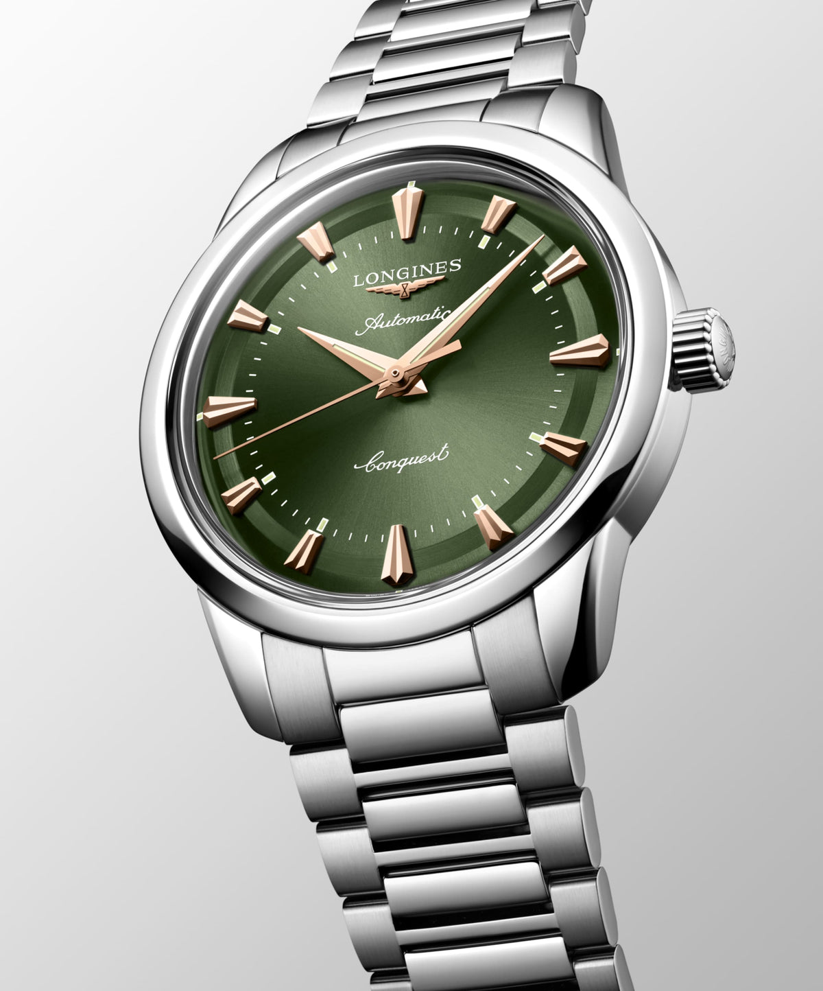 Conquest Heritage 40.00 mm Green lacquered polished Stainless steel L16504026 L1.650.4.02.6 back view