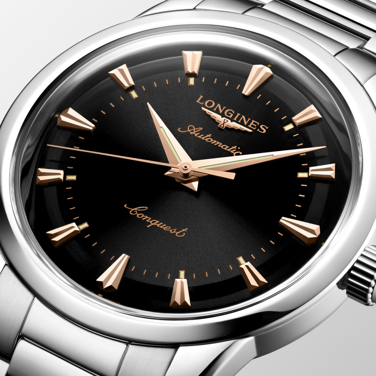 Conquest Heritage 40.00 mm Black lacquered polished Stainless steel L16504526 L1.650.4.52.6 detailed view