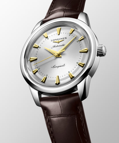 Conquest Heritage 40.00 mm Opaline Ivory Stainless steel L16504720 L1.650.4.72.0 front and side view