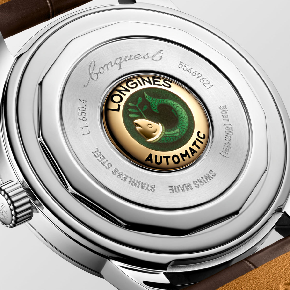 Conquest Heritage 40.00 mm Opaline Ivory Stainless steel L16504720 L1.650.4.72.0 back view