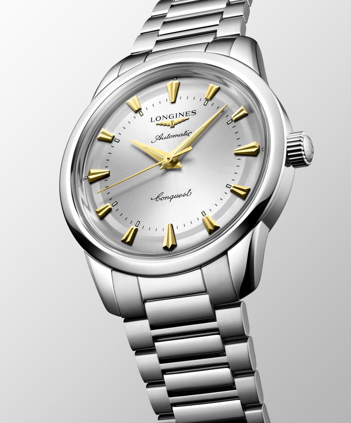Conquest Heritage 40.00 mm Opaline Ivory Stainless steel L16504726 L1.650.4.72.6 front and side view