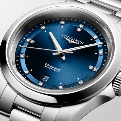 Conquest 30.00 mm Sunray blue Stainless steel L33204976 L3.320.4.97.6 detailed view