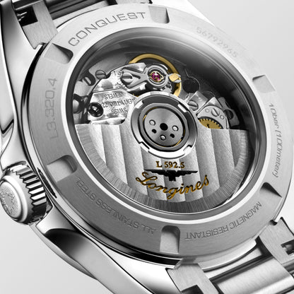 Conquest 30.00 mm Sunray blue Stainless steel L33204976 L3.320.4.97.6 back view