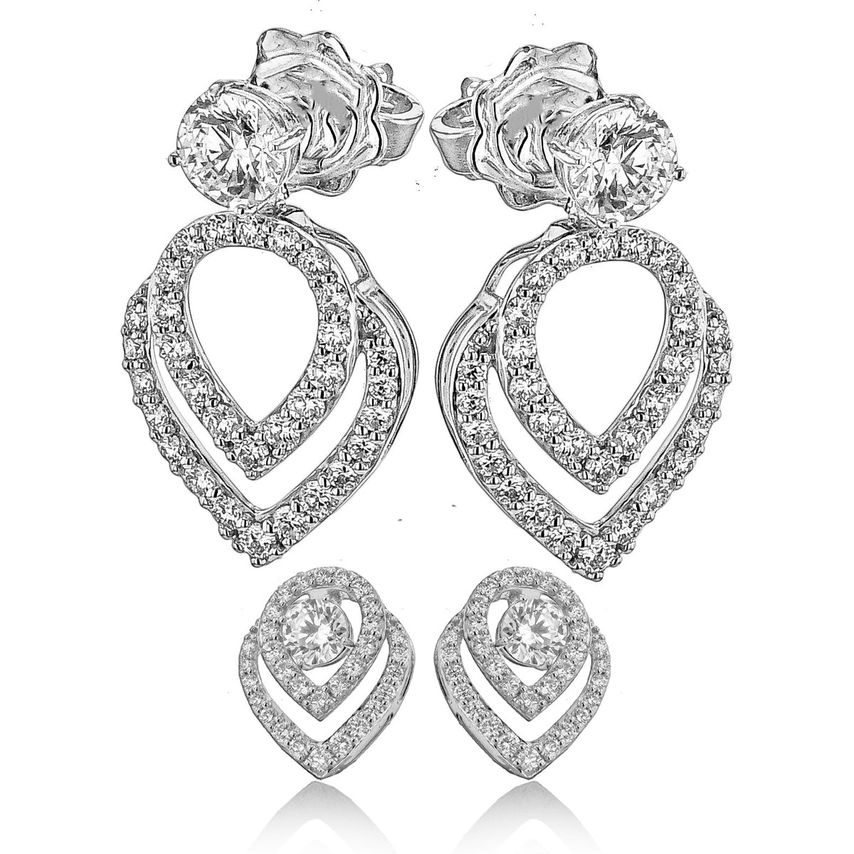 Evolve Three - in - One Earring in 18k Gold with Diamonds - Simon G. Jewelry