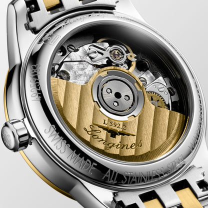 Flagship Classic 26.00 mm White matt Stainless steel and yellow PVD coating L42743217 L4.274.3.21.7 back view