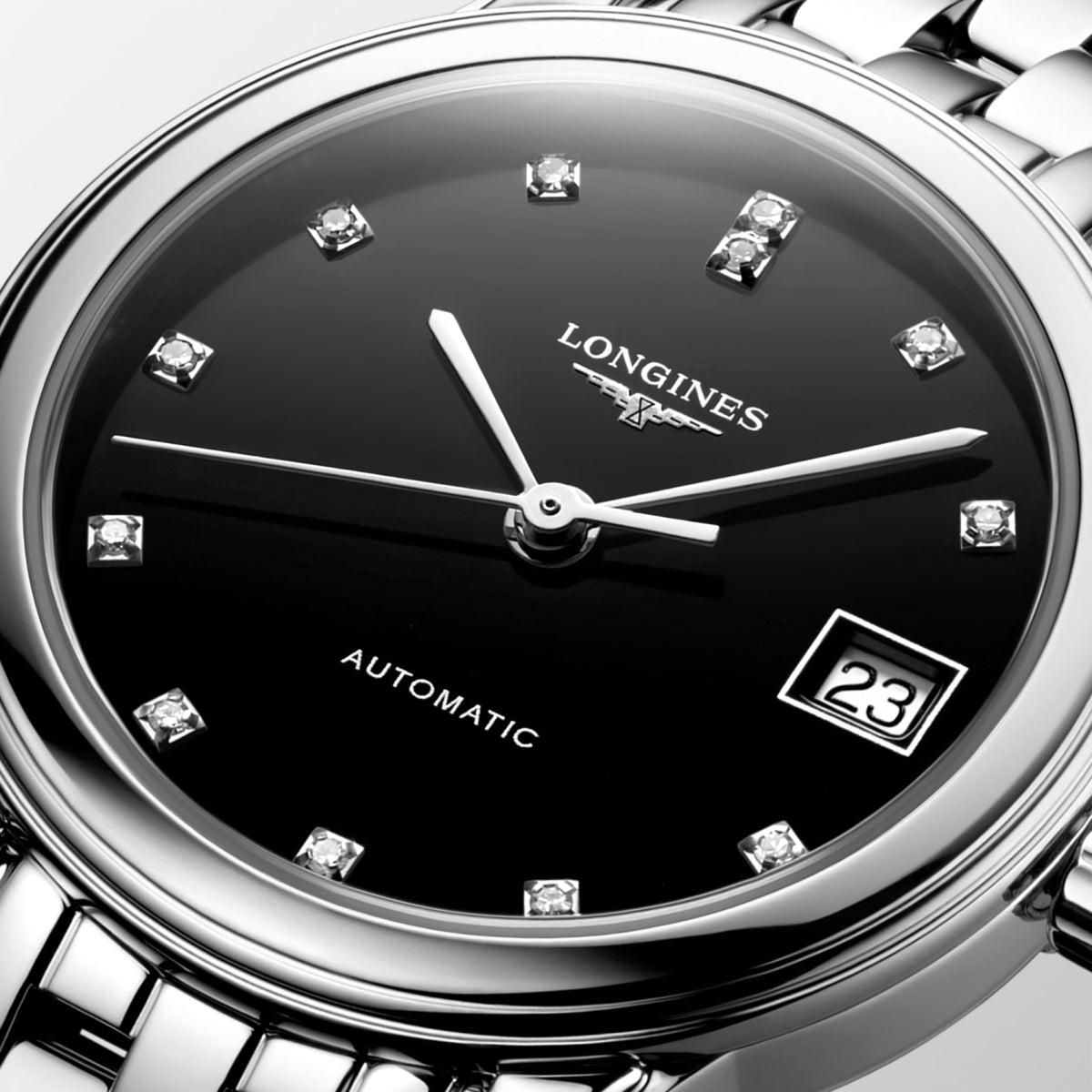 Flagship Classic 26.00 mm Black lacquered polished Stainless steel L42744576 L4.274.4.57.6 detailed view