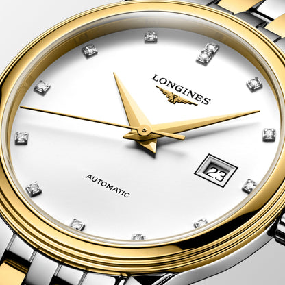 Flagship Classic 30.00 mm White matt Stainless steel and yellow PVD coating L43743177 L4.374.3.17.7 detailed view