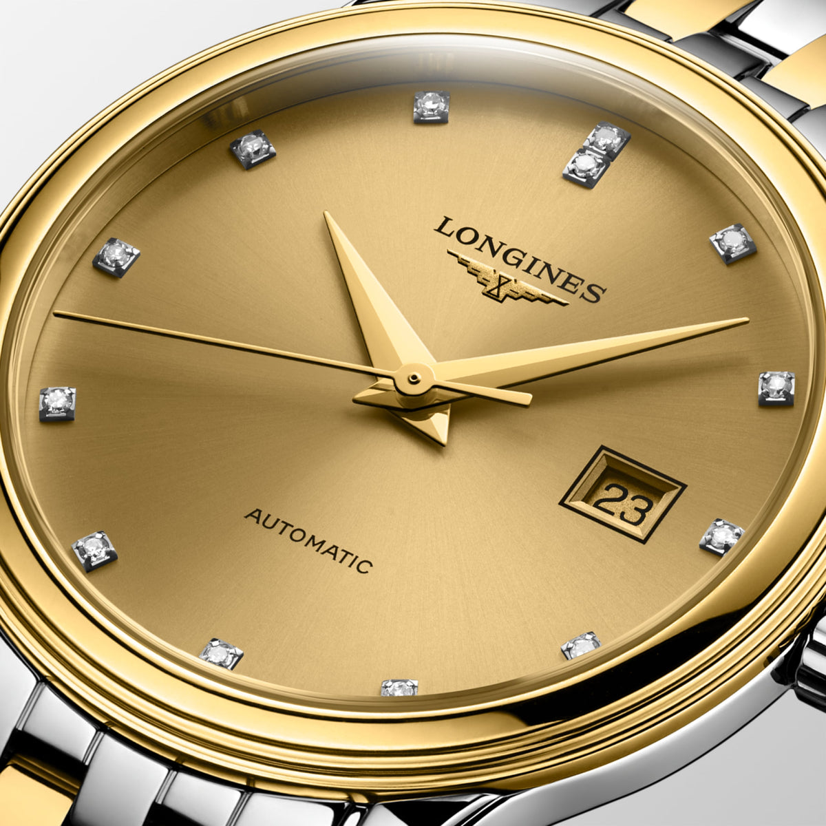 Flagship Classic 30.00 mm Gilt Stainless steel and yellow PVD coating L43743387 L4.374.3.38.7 detailed view