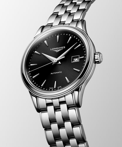 Flagship Classic 30.00 mm Sunray black Stainless steel L43744596 L4.374.4.59.6 front and side view