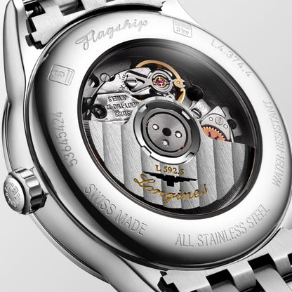 Flagship Classic 30.00 mm Sunray black Stainless steel L43744596 L4.374.4.59.6 back view