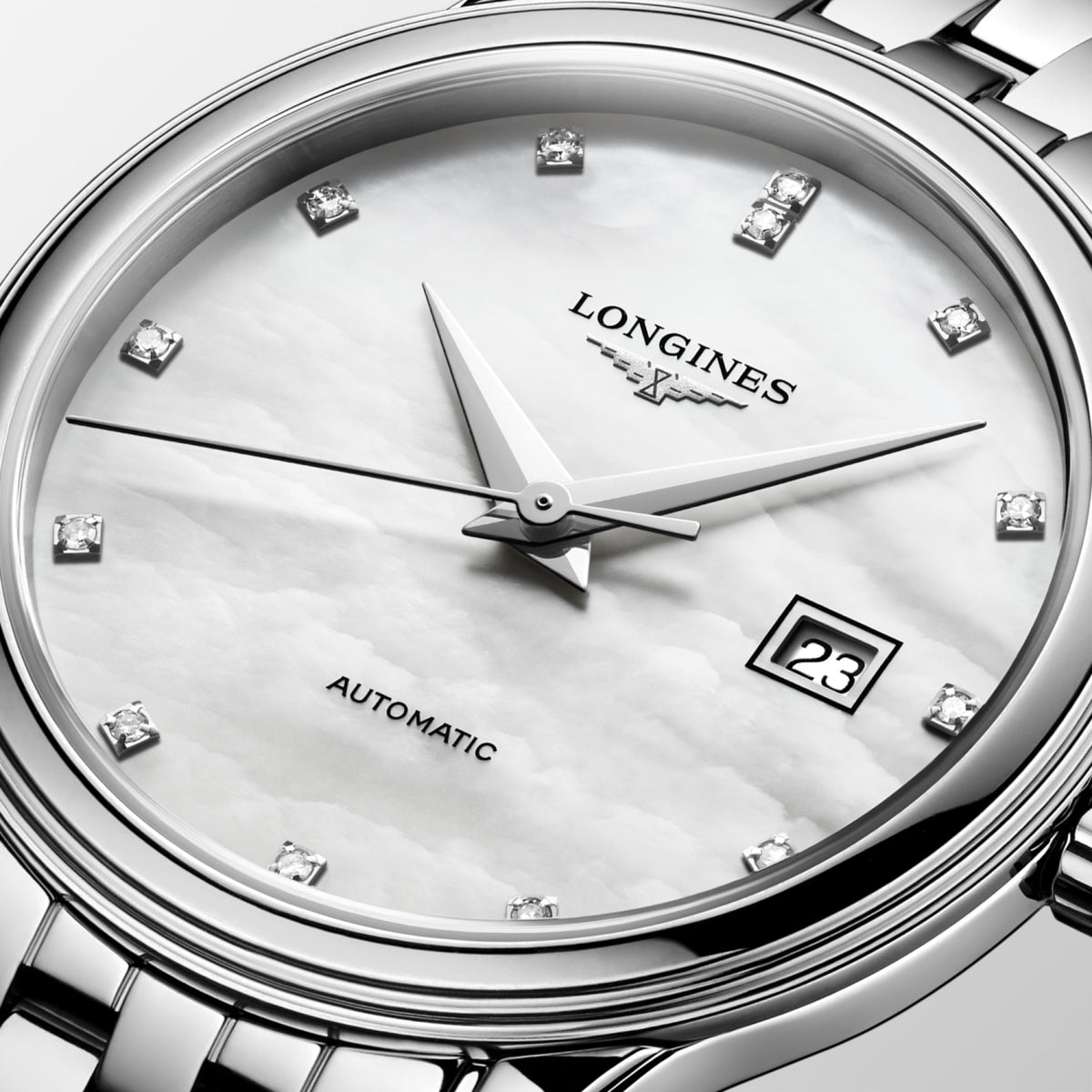 Flagship Classic 30.00 mm White mother-of-pearl Stainless steel L43744886 L4.374.4.88.6 detailed view