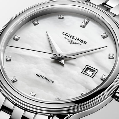Flagship Classic 30.00 mm White mother-of-pearl Stainless steel L43744886 L4.374.4.88.6 detailed view