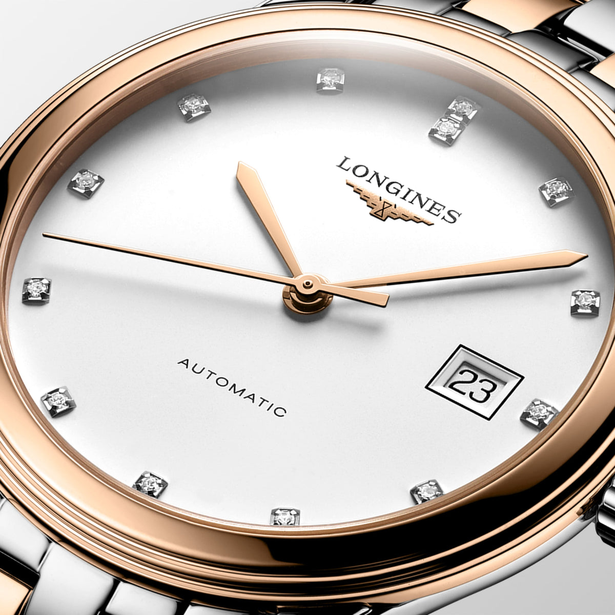 Flagship Classic 38.50 mm White matt Stainless steel and red PVD coating L49743997 L4.974.3.99.7 detailed view