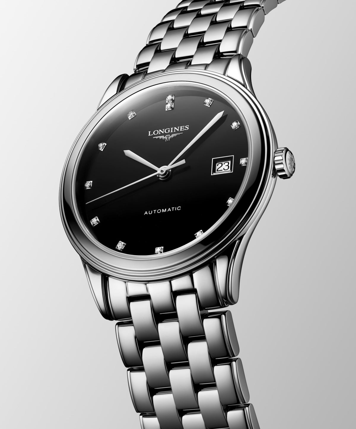 Flagship Classic 38.50 mm Black lacquered polished Stainless steel L49744576 L4.974.4.57.6 back view