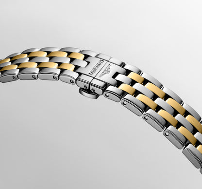 Flagship Classic 40.00 mm Gilt Stainless steel and yellow PVD coating L49843387 L4.984.3.38.7 front and side view