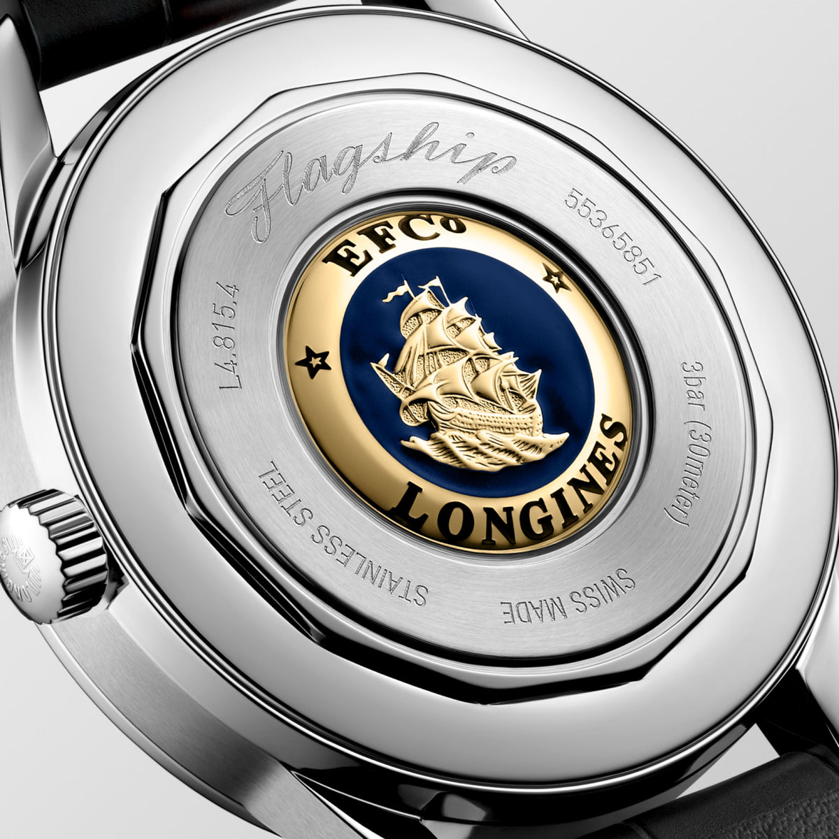 Flagship Heritage Moonphase 38.50 mm Sunray green Stainless steel L48154022 L4.815.4.02.2 back view