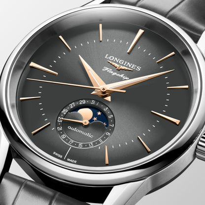Flagship Heritage Moonphase 38.50 mm Sunray anthracite Stainless steel L48154522 L4.815.4.52.2 detailed view