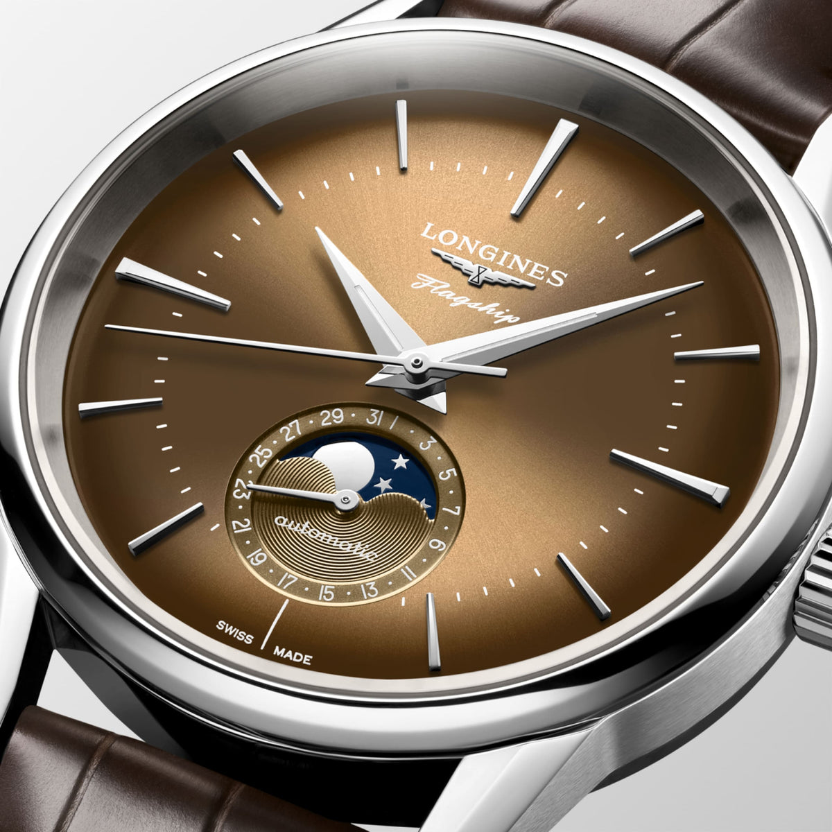 Flagship Heritage Moonphase 38.50 mm Sunray beige Stainless steel L48154622 L4.815.4.62.2 detailed view