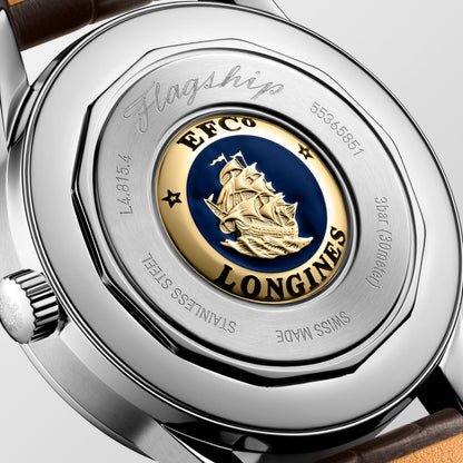 Flagship Heritage Moonphase 38.50 mm Sunray beige Stainless steel L48154622 L4.815.4.62.2 back view