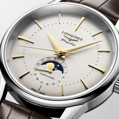 Flagship Heritage Moonphase 38.50 mm Opaline Ivory Stainless steel L48154782 L4.815.4.78.2 detailed view