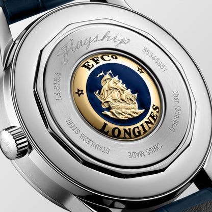 Flagship Heritage Moonphase 38.50 mm Sunray blue Stainless steel L48154922 L4.815.4.92.2 back view