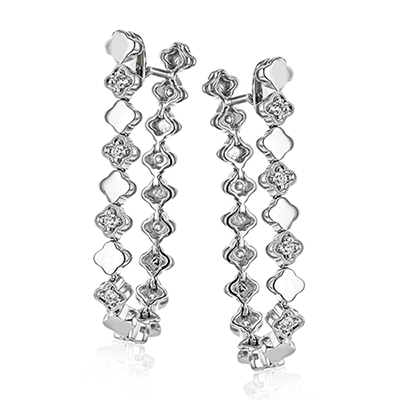 Hoop Earring in 18k Gold with Diamonds - Simon G. Jewelry