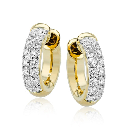 Hoop Earring in 18k Gold with Diamonds - Simon G. Jewelry