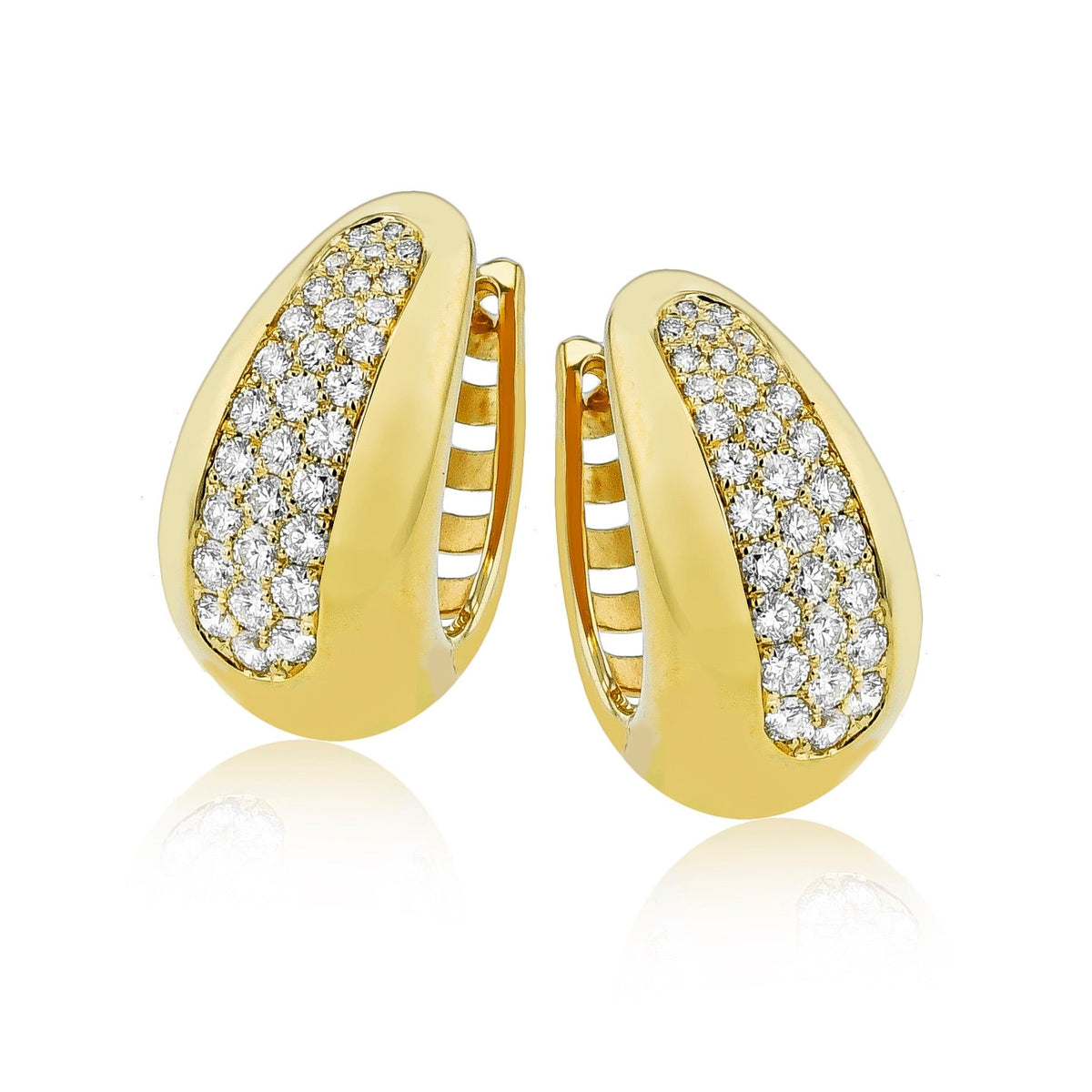 Hoop Earring in 18k Gold with Diamonds - Simon G. Jewelry