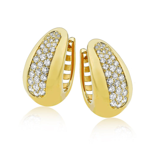 Hoop Earring in 18k Gold with Diamonds - Simon G. Jewelry