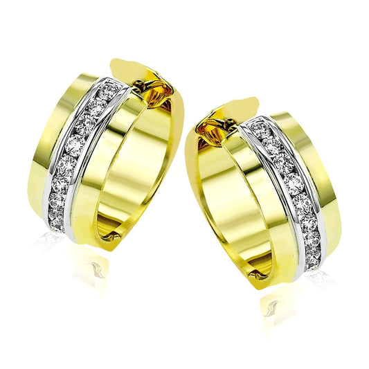Hoop Earrings in 18k Gold with Diamonds - Simon G. Jewelry