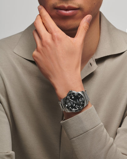 Hydroconquest 41.00 mm Sunray black Stainless steel and ceramic bezel L37814566 L3.781.4.56.6 back view