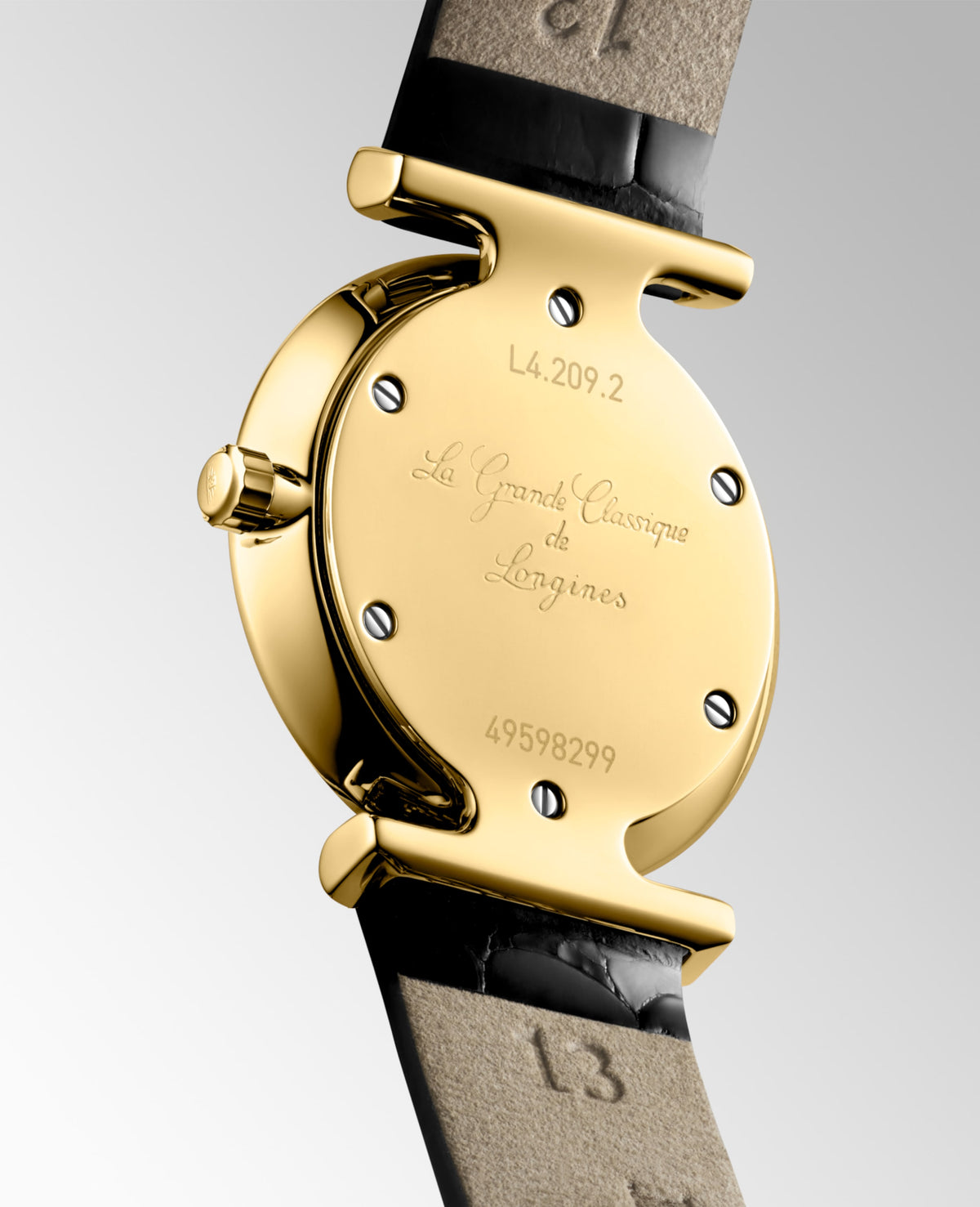 La Grande Classique De Longines 24.00 mm White Yellow PVD coating L4209211B L4.209.2.11.B back view