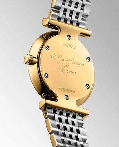 La Grande Classique De Longines 24.00 mm White Stainless steel and yellow PVD coating L4209211D L4.209.2.11.D back view