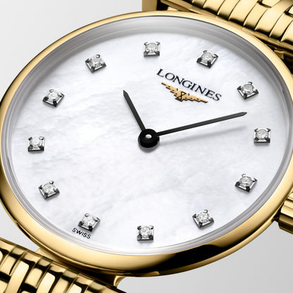 La Grande Classique De Longines 24.00 mm White mother-of-pearl Yellow PVD coating L4209287E L4.209.2.87.E detailed view