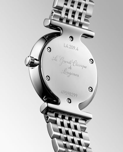 La Grande Classique De Longines 24.00 mm White Stainless steel L4209411C L4.209.4.11.C front and side view