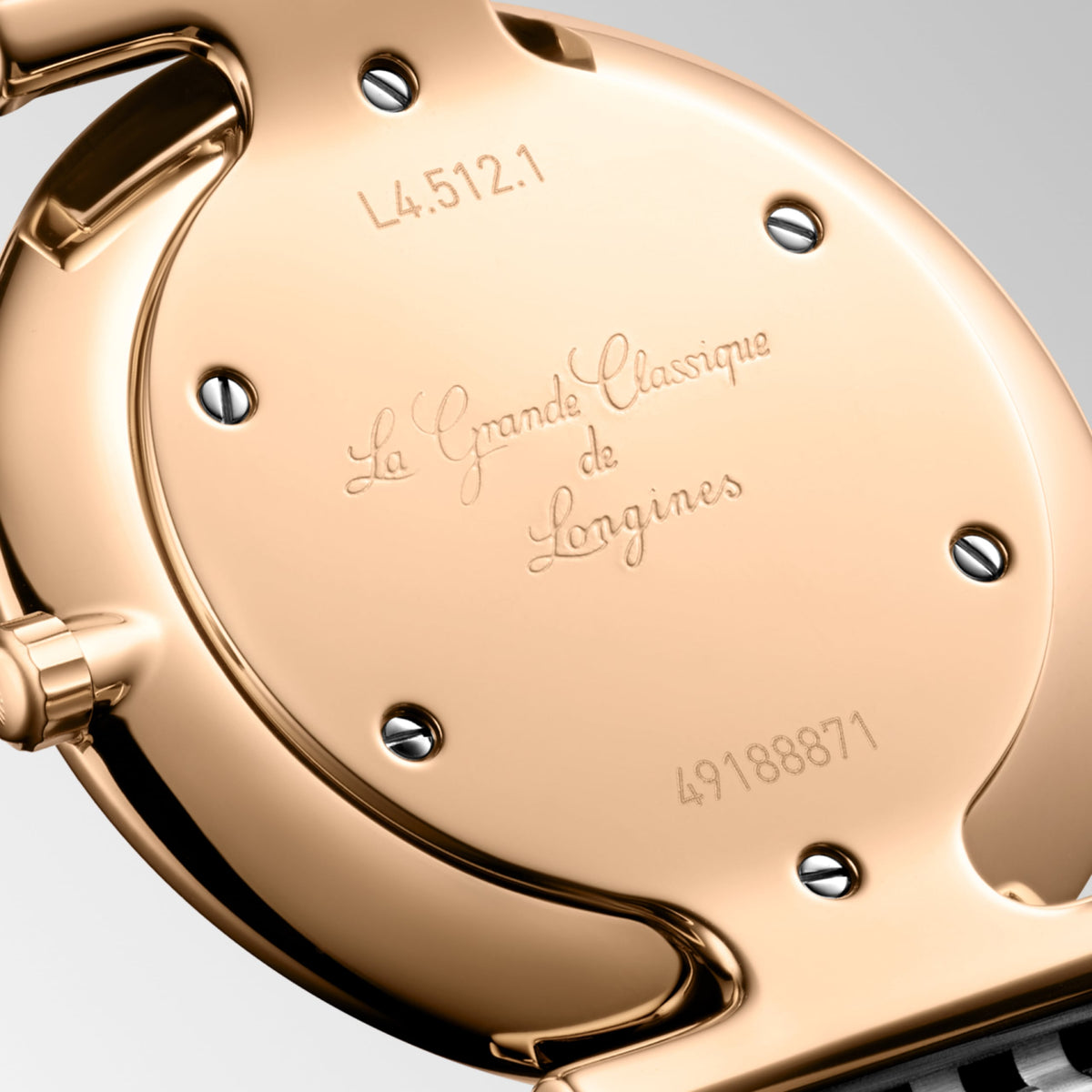 La Grande Classique De Longines 29.00 mm White mother-of-pearl Stainless steel and red PVD coating L4512197D L4.512.1.97.D back view