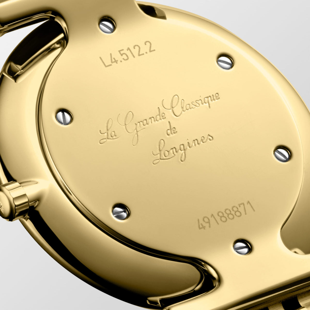 La Grande Classique De Longines 29.00 mm Gilt Yellow PVD coating L4512237E L4.512.2.37.E back view